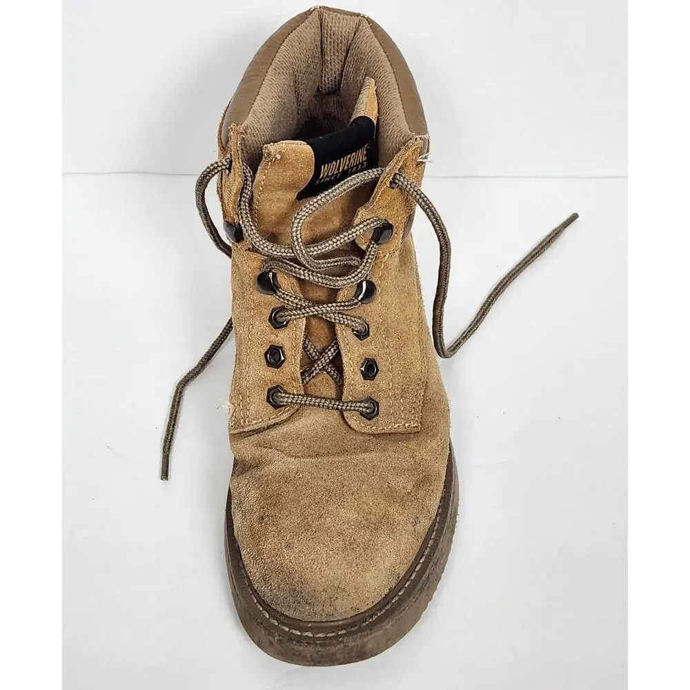 WOLVERINE Boots Mens Size 8 Brown Lace Up Leather Upper Oil Resistant Work Hike